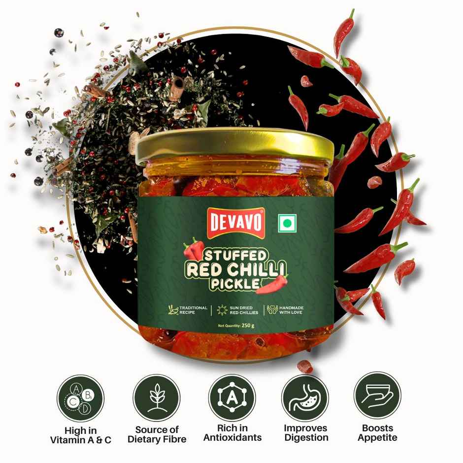 Devavo Stuffed Red Chilli Pickle