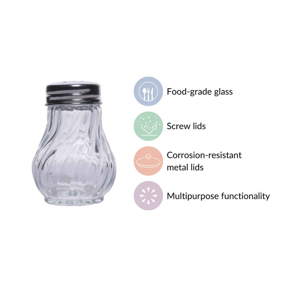 Nestasia Restaurant Style Glass Salt Pepper Shakers Set Of 6 50ml