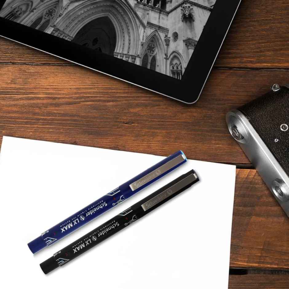 Luxor Schneider Lx Max Roller Ink Pen Needle Tip ( Blue + Black)