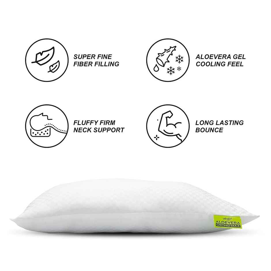Kopa Unisex Solid Polyester Neck Pillow | White - One Size