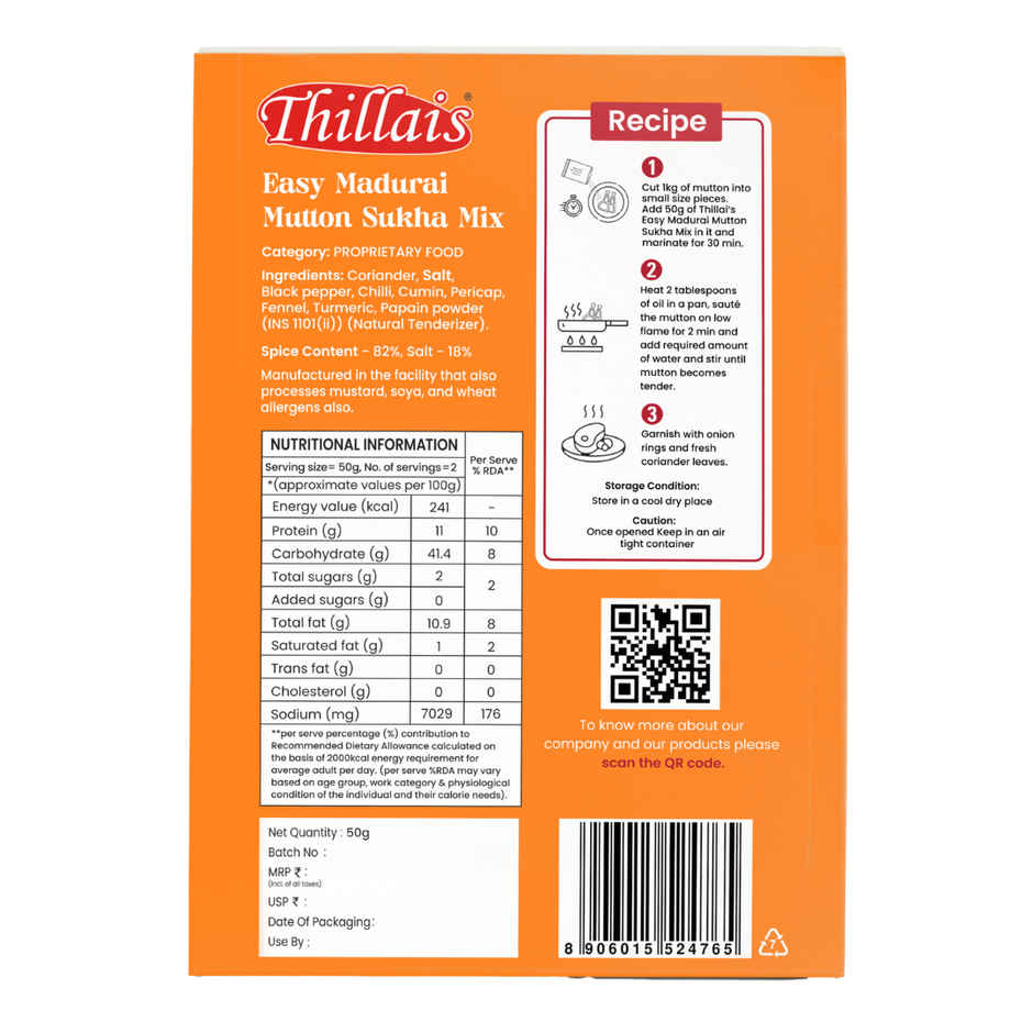 Thillais Easy Madurai Mutton Sukha Mix