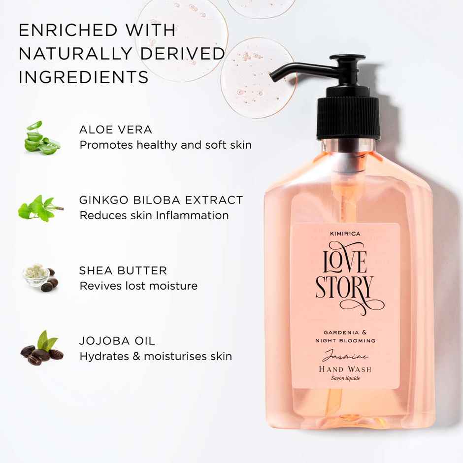 Kimirica Love Story Hand Wash | Gentle Cleanser with Jasmine & Gardenia | Soft, Fragrant Hands