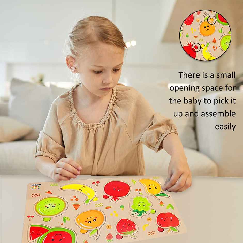 Webby Fruits Educational Wooden Puzzle for Kids