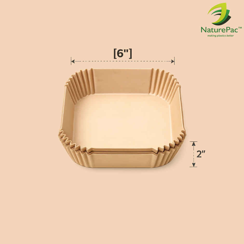Naturepac AirFryer Paper Liners Square 6 inch