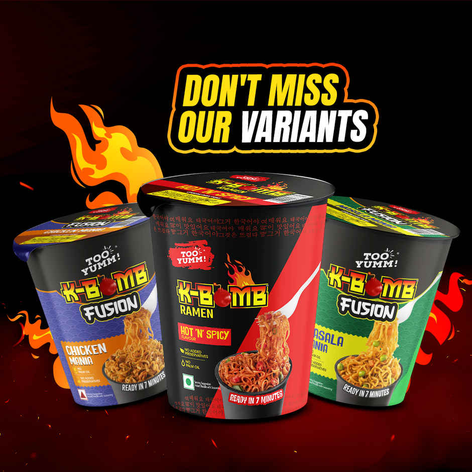 Too Yumm! K-Bomb Ramen Hot N Spicy | Instant Cup Noodles | VEG