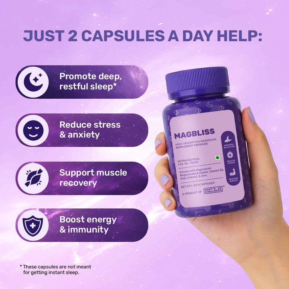 What's Up Wellness MagBliss | With Magnesium Bisglycinate | Sleep - Stress - Recovery Support