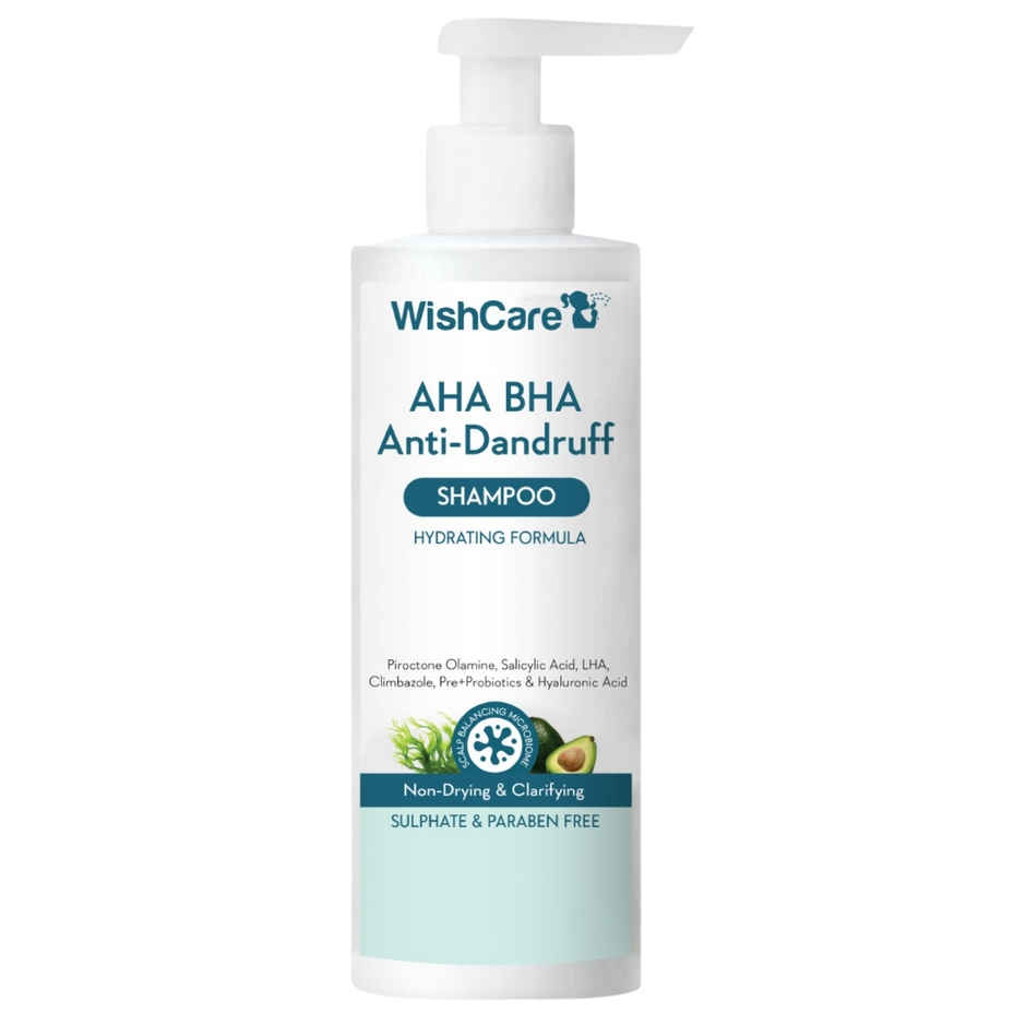 WishCare Hydrating AHA BHA Anti Dandruff Shampoo | 100% Dandruff Reduction|Paraben & Sulphate Free