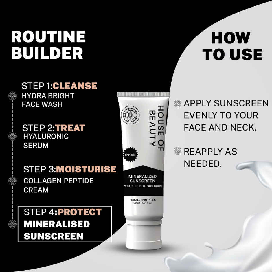 House Of Beauty Mineral Sunscreen For Kids & Adults W/T Spf25 & Blue Light Protection