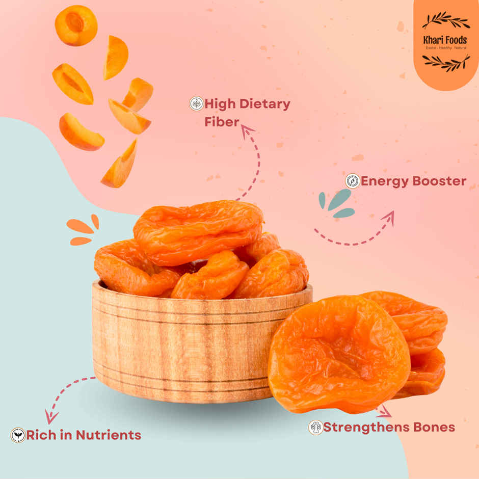 Khari Foods Premium Apricot Dried | Seedless Khumani | Dry Fruit Snack | No Added Sugar