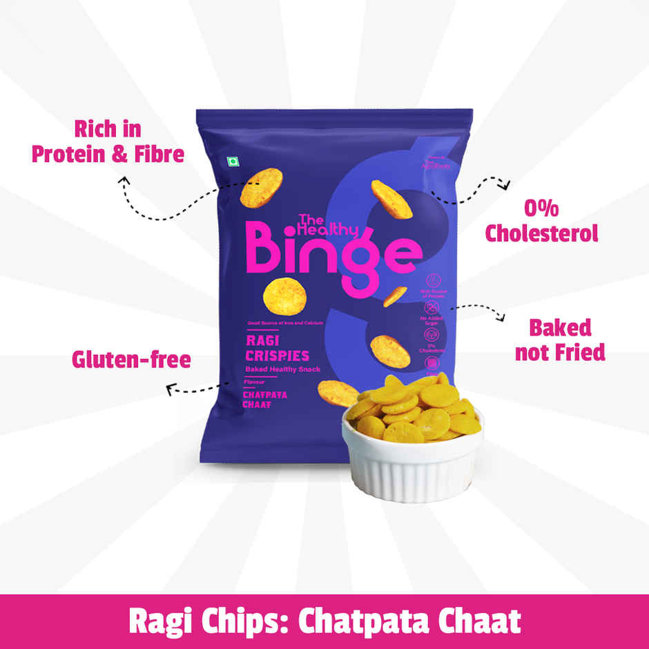 The Healthy Binge Ragi Baked Chips Chatpata Chaat- High Protein & Fibre
