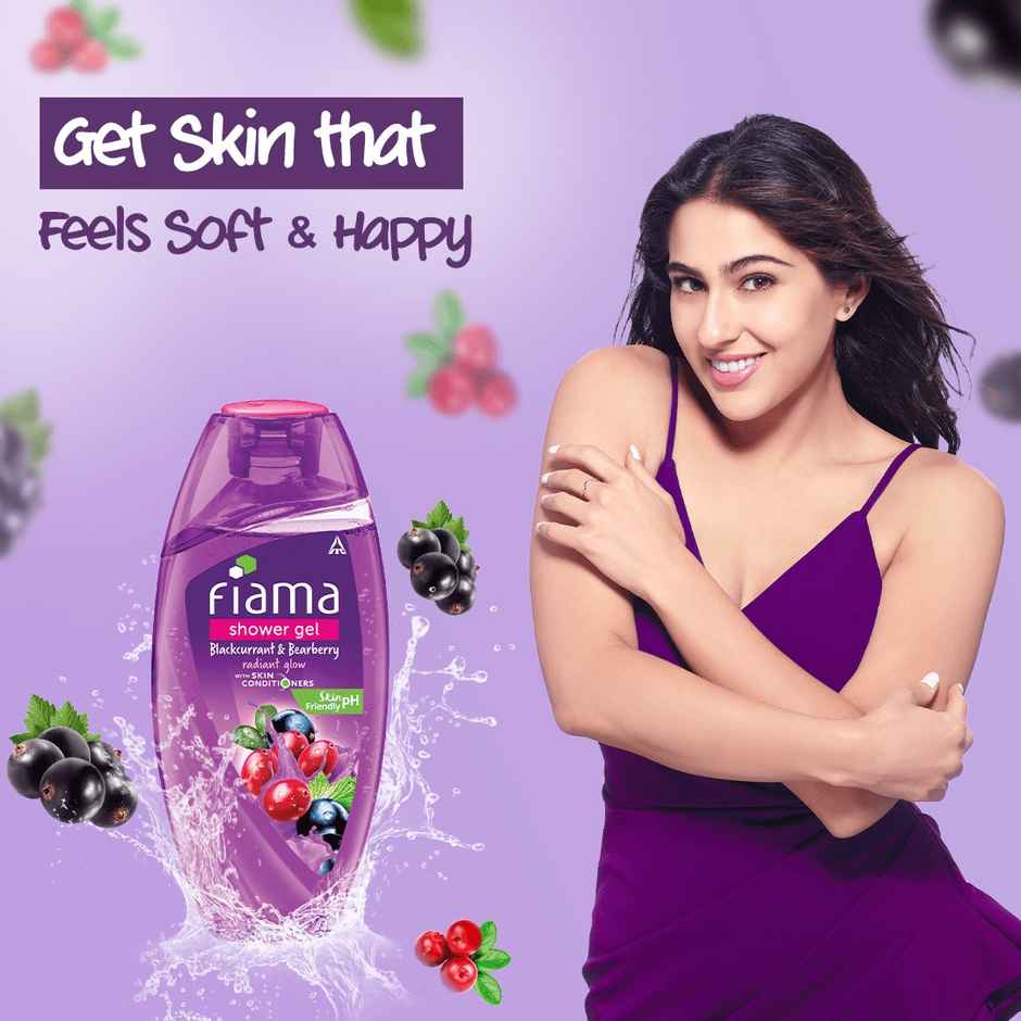 Fiama Body Wash Shower Gel Blackcurrant & Bearberry, with Skin Conditioners for Radiant Glow