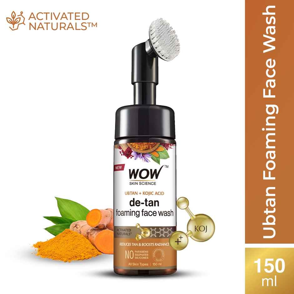 WOW Skin Science Ubtan Foaming Face Wash With Built-In Face Brush For Deep Cleansing - No Parabens Sulphate Silicones & Color