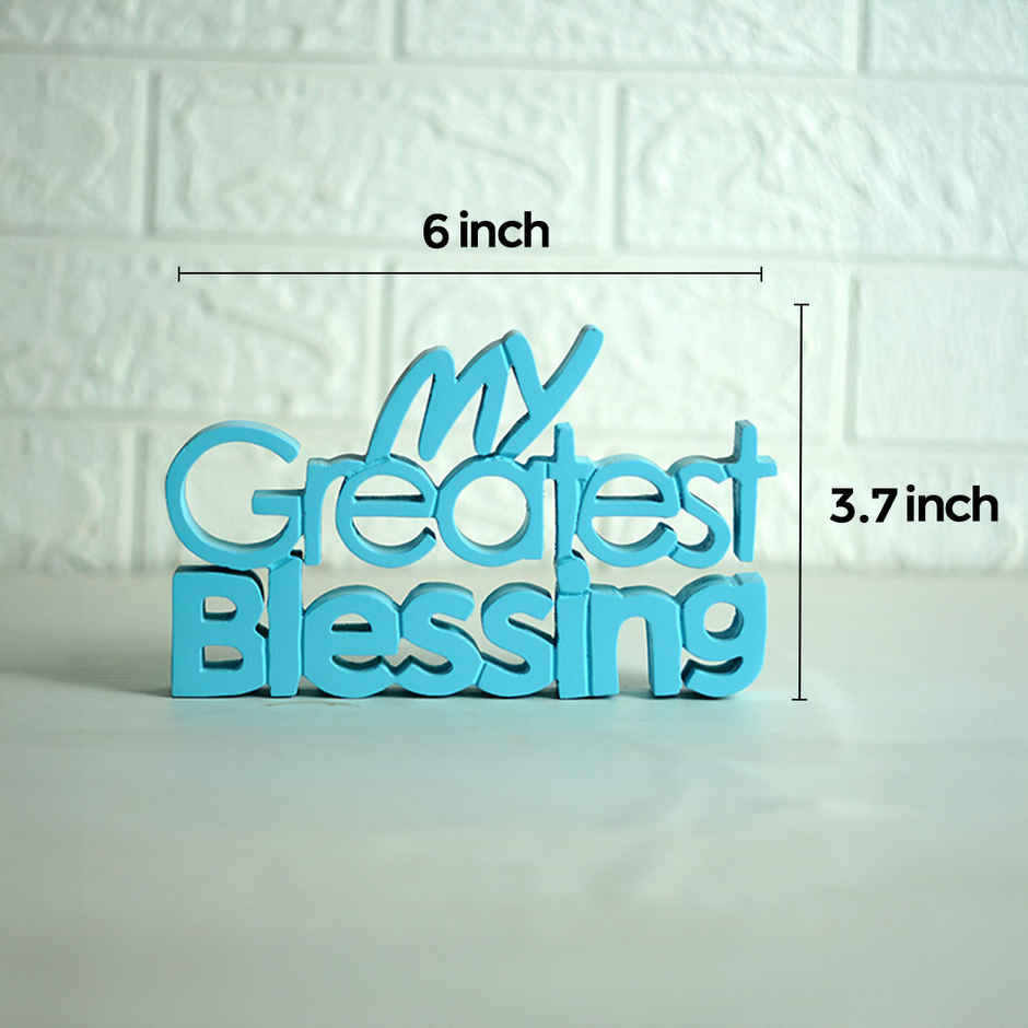 Nukkad Tales My Greatest Blessing - Quirky Room Decoration Showpiece Ideal for Birthday Gift | Blue