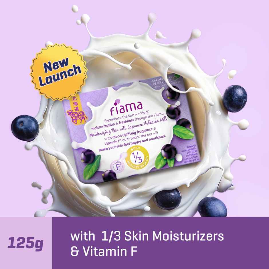 Fiama Moisturizing Soap Bar Japanese Hokkaido Milk & Acai Berry Non-Sticky Moisturization