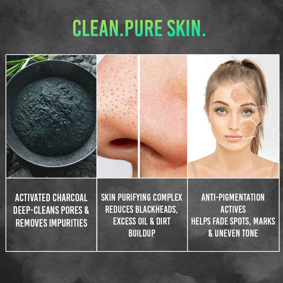 Oxyglow Herbals Charcoal Face Wash - Deep Exofilation | Removes Blackheads & Whiteheads