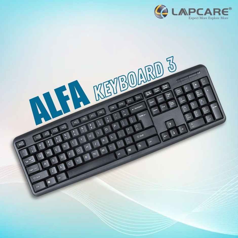Lapcare Alfa Keyboard 3 Usb 2.0 Adjustable Kickstand Capslock Indicator & 104 Keyboard Standard Key