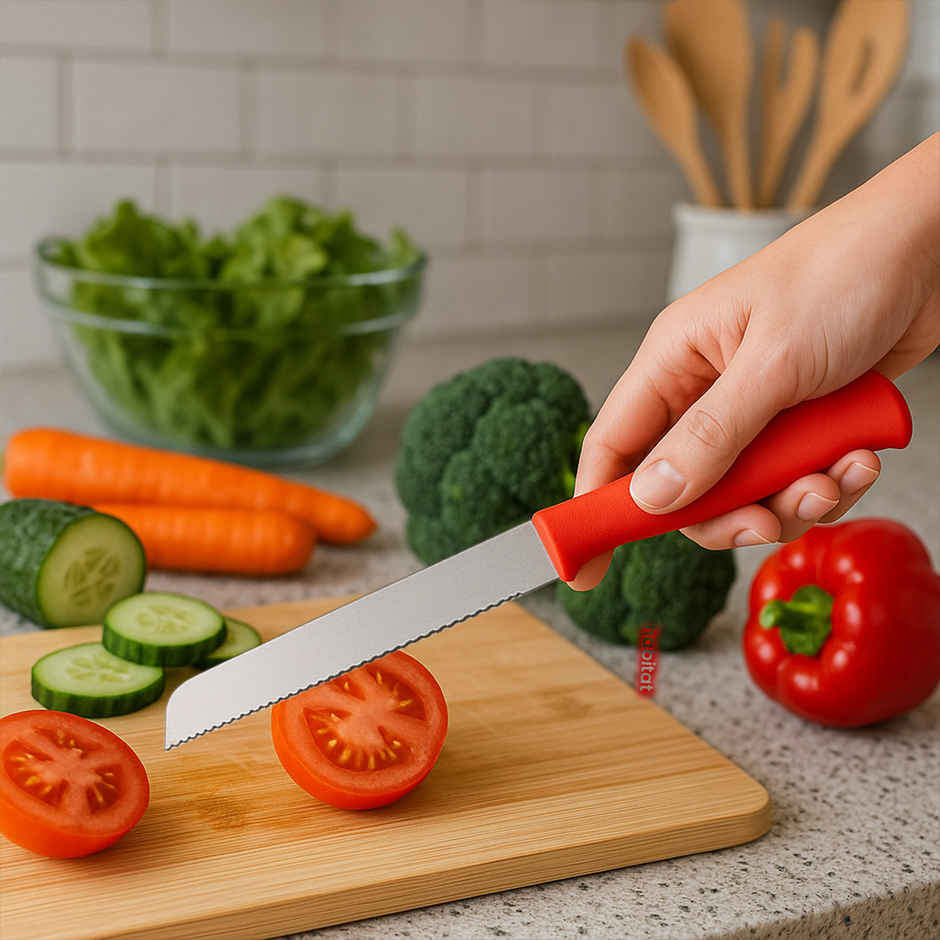 Habitat Ultra Grip Vegetable Knife Red Stainless Steel With Ultra Razor-Sharp Blade