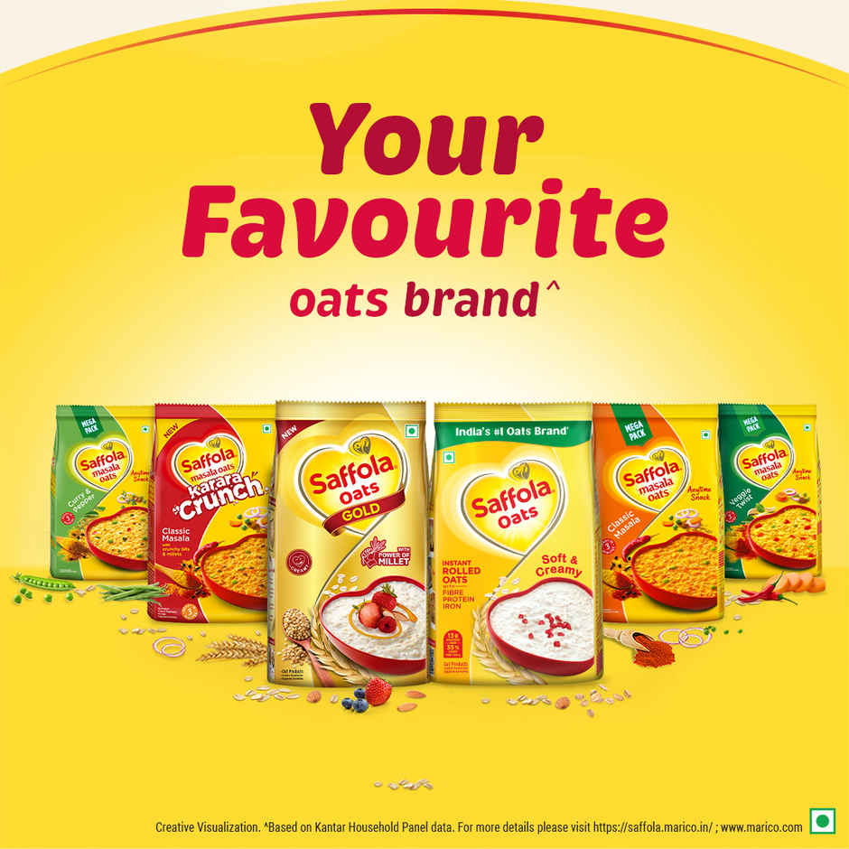 Saffola Oats, Instant Rolled Oats, Soft & Creamy Oats, Power of Protein, Iron & Fibre