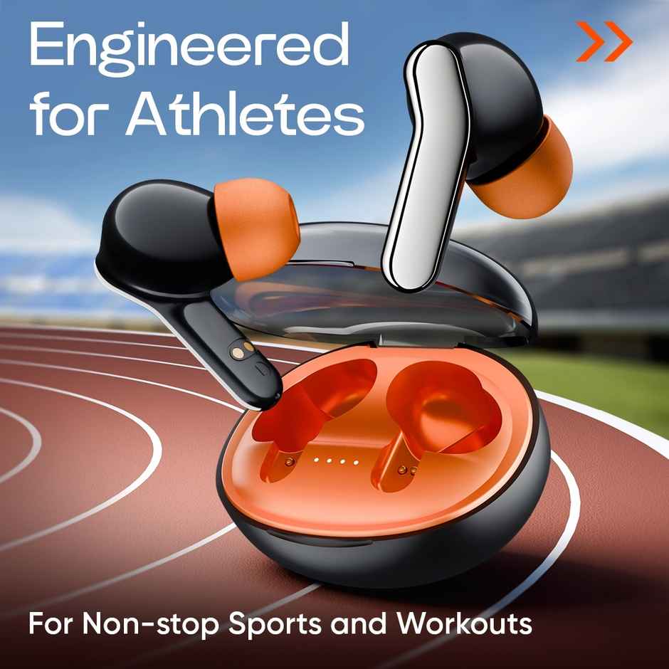 Mivi DuoPods i6 TWS | Engineered for Athletes | 13 mm Bass | 55H Playtime | Black | True Wireless