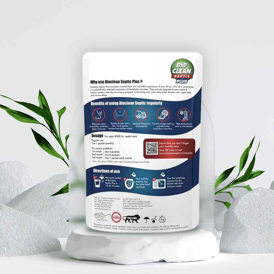 Bioclean Septic Plus 10X Powerful Odour Removal Formula Degrades Food and Human Waste