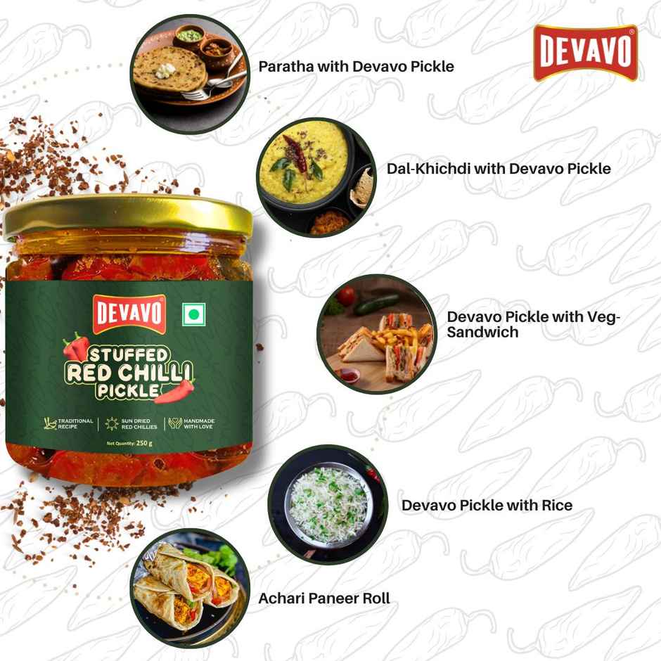 Devavo Stuffed Red Chilli Pickle