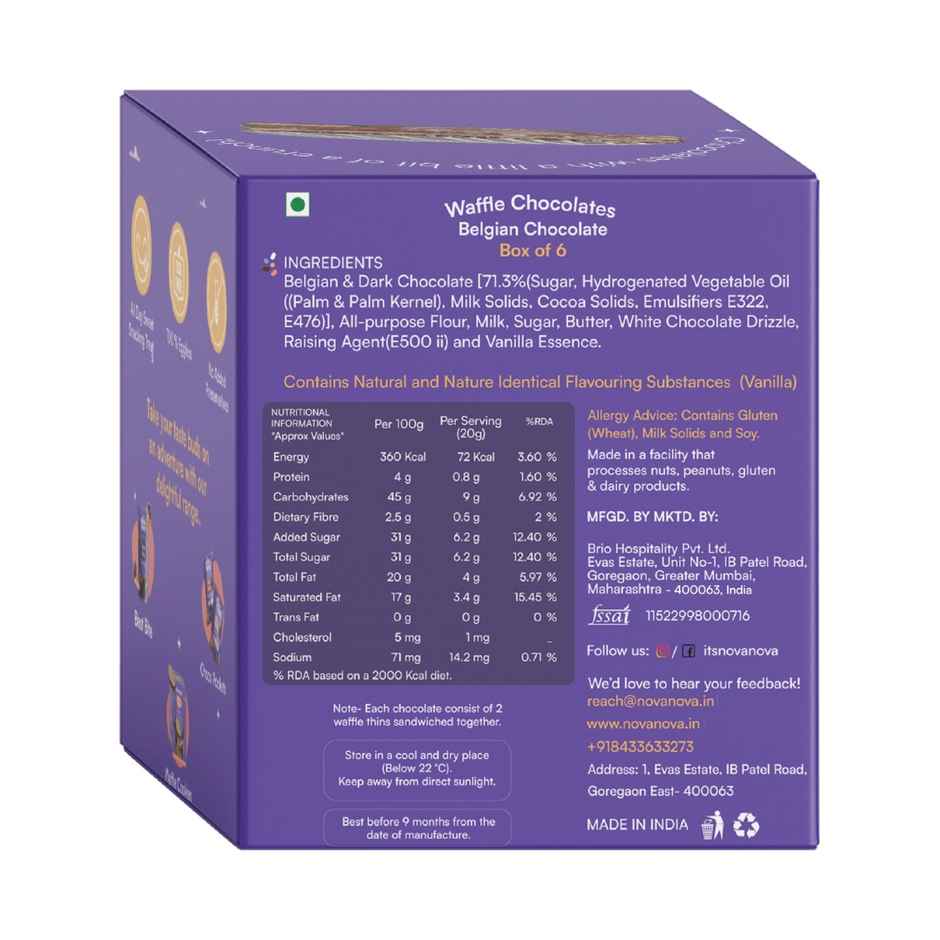 Nova Nova Waffle Chocolates- Belgian Chocolate