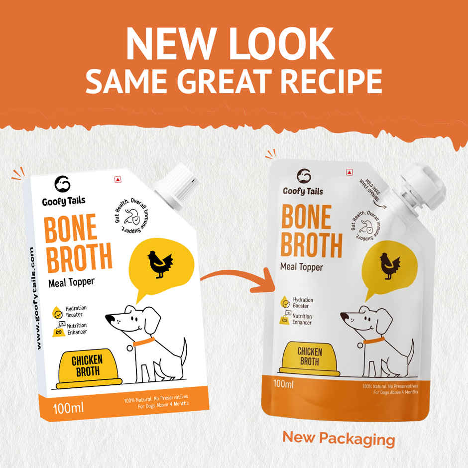 Goofy Tails Chicken Bone Broth for Dogs | Collagen Rich Dog and Puppy Food Topper