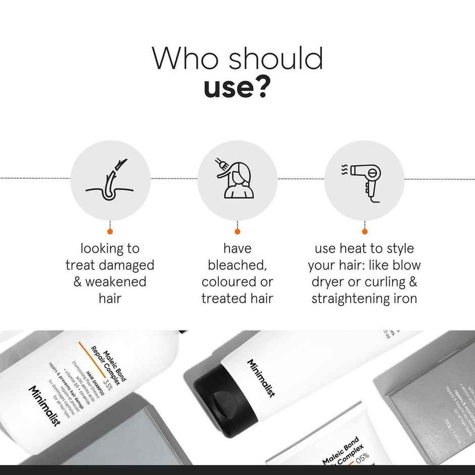 Minimalist Maleic Bond Repair Complex 5% Hair Mask For Men And Women