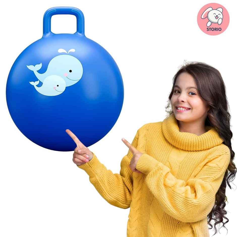 Storio 56 cm Sit and Bounce Hop Ball | Rubber Jumping Ball for Kids