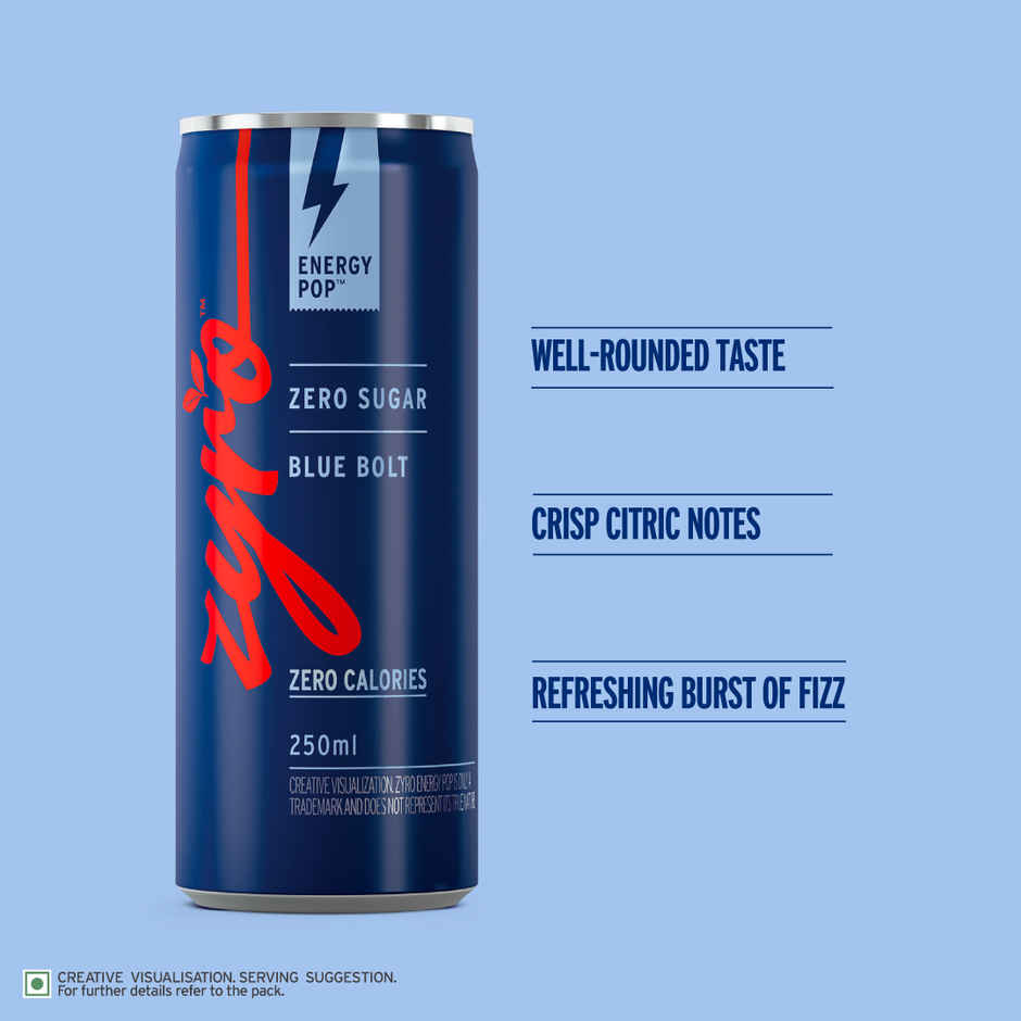 Zyro by Karan Aujla Energy Drink | Zero Sugar| Blue Bolt