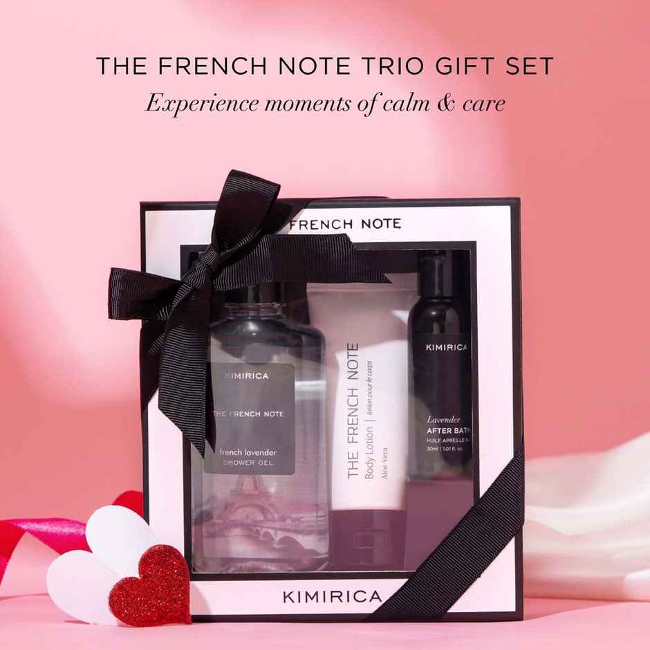 Kimirica French Note Gift Set | Lavender Shower Gel & Body Lotion | Unisex Luxury Gift Set