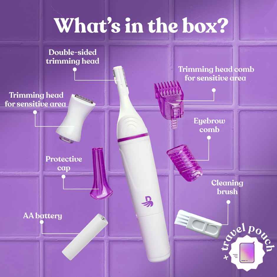 Bombae 6-in-1 Trimmer for Bikini & Facial Hair Removal