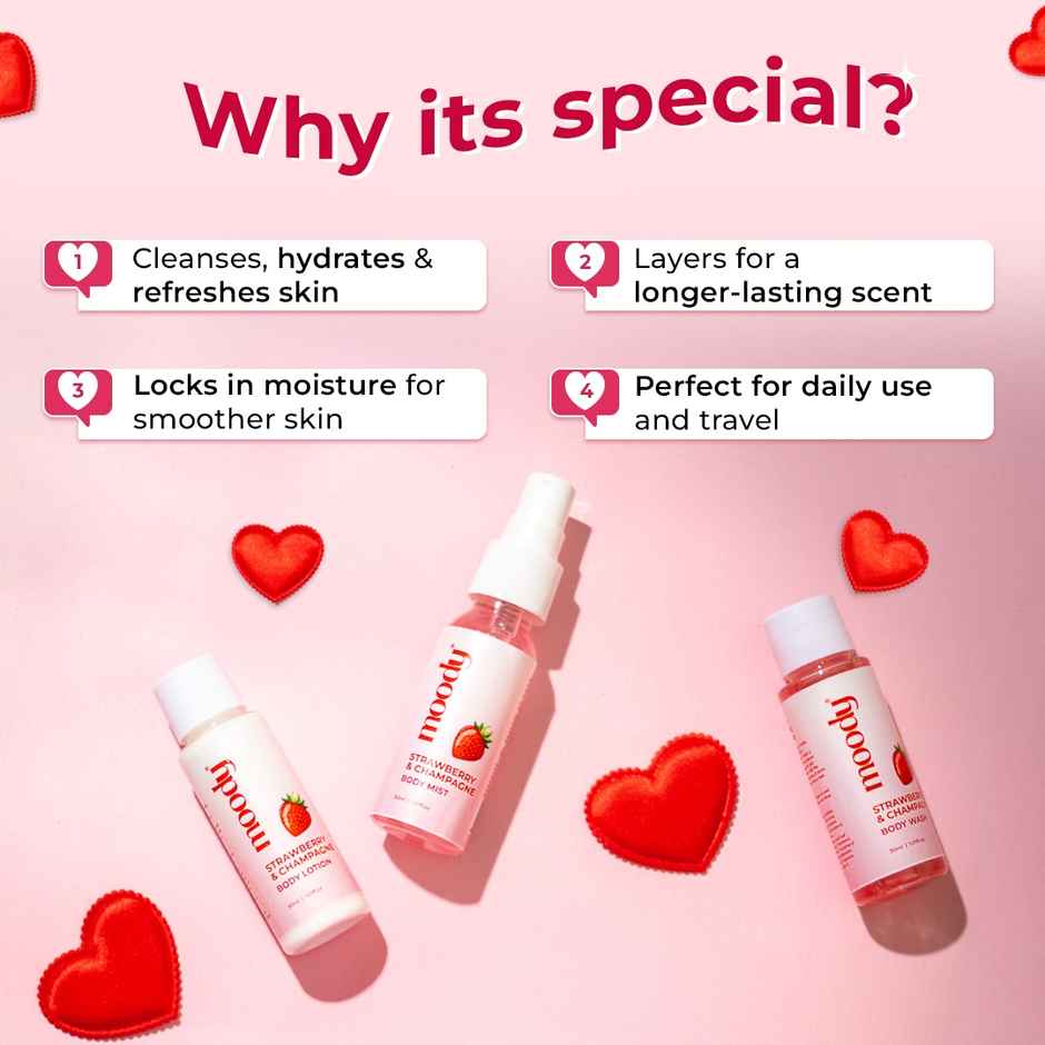 Moody Strawberry Love Kit | Body Wash, Body Lotion & Body Mist