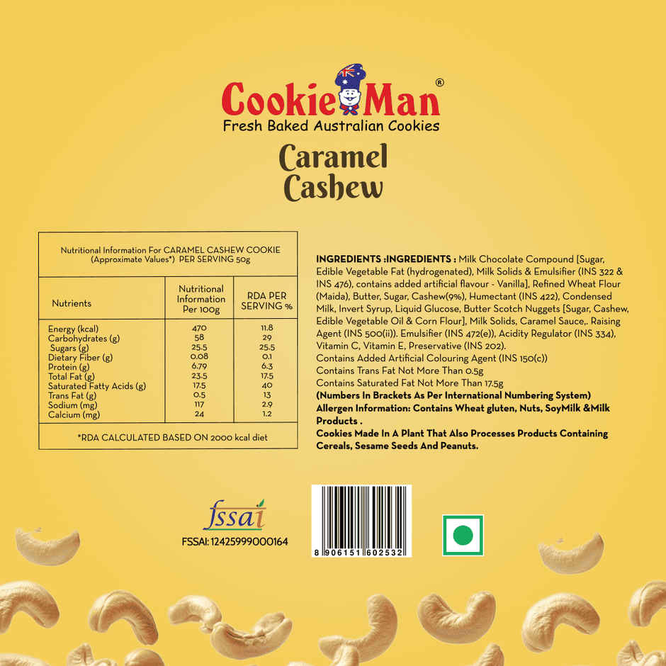 Cookieman Caramel Cashew Soft Dessert Cookie