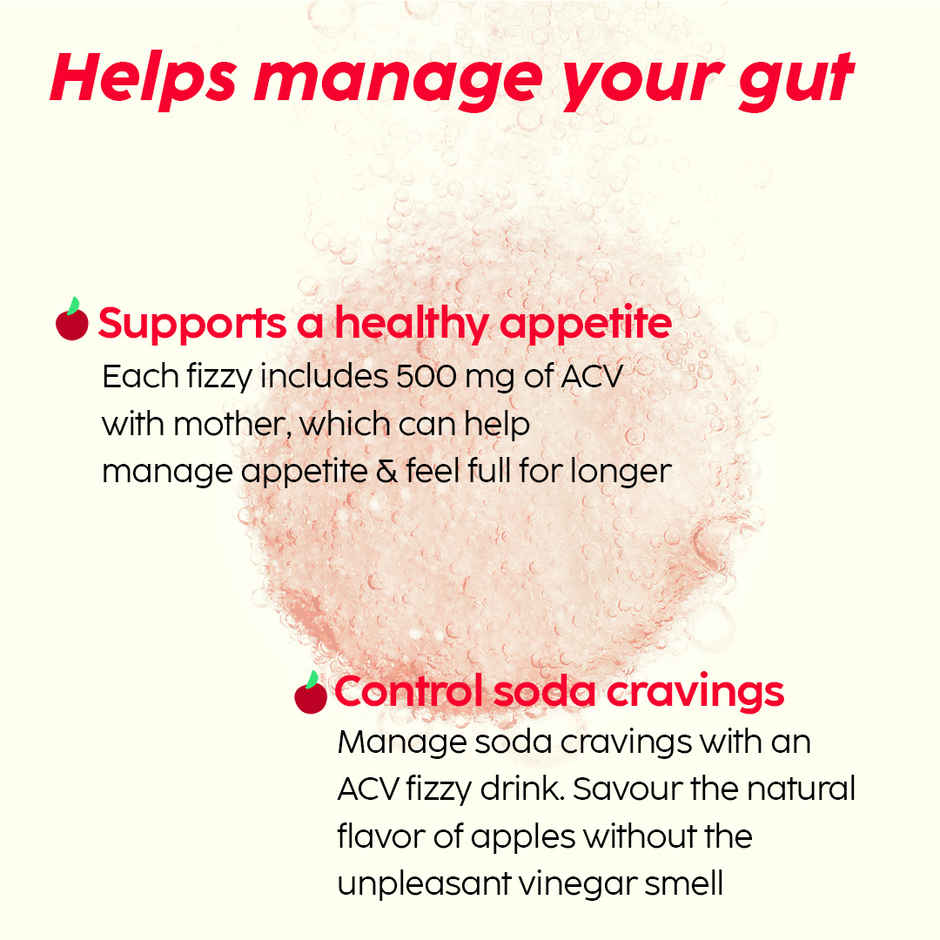 Plix Apple Cider Vinegar L-Carnitine Effervescent for converting fat into energy - Pack Of 1