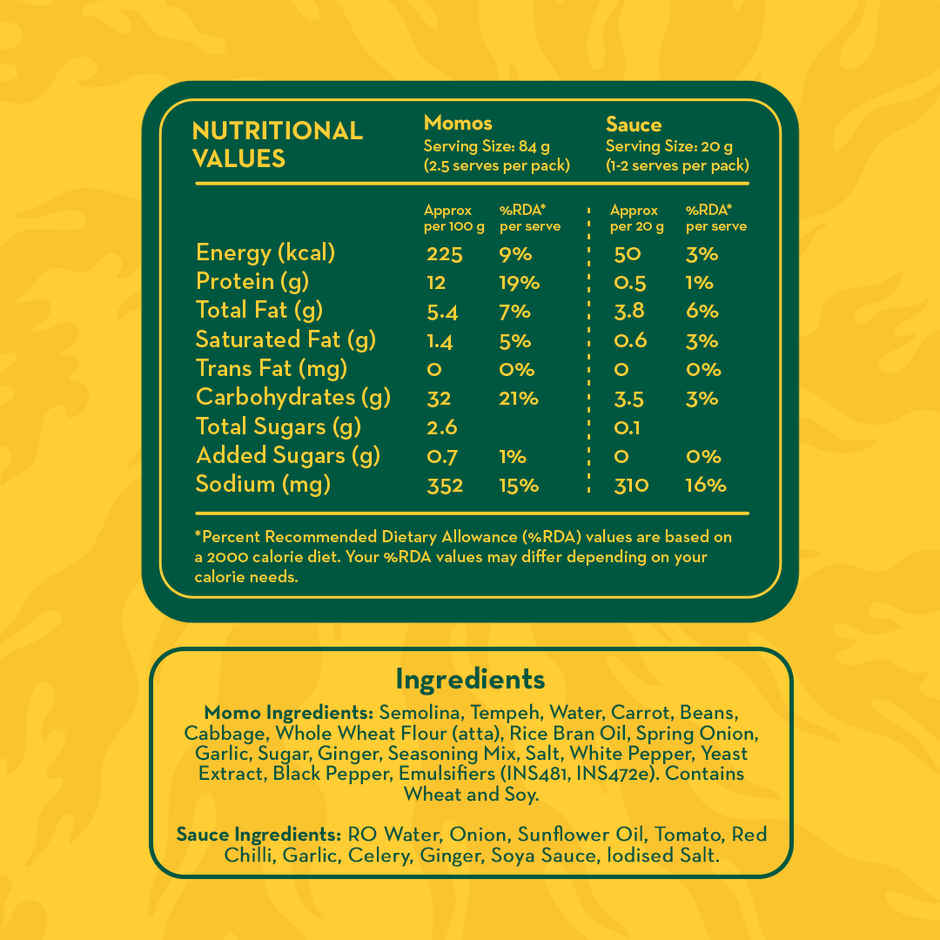 Hello Tempayy Classic High Protein Veg Momos - Maida Free