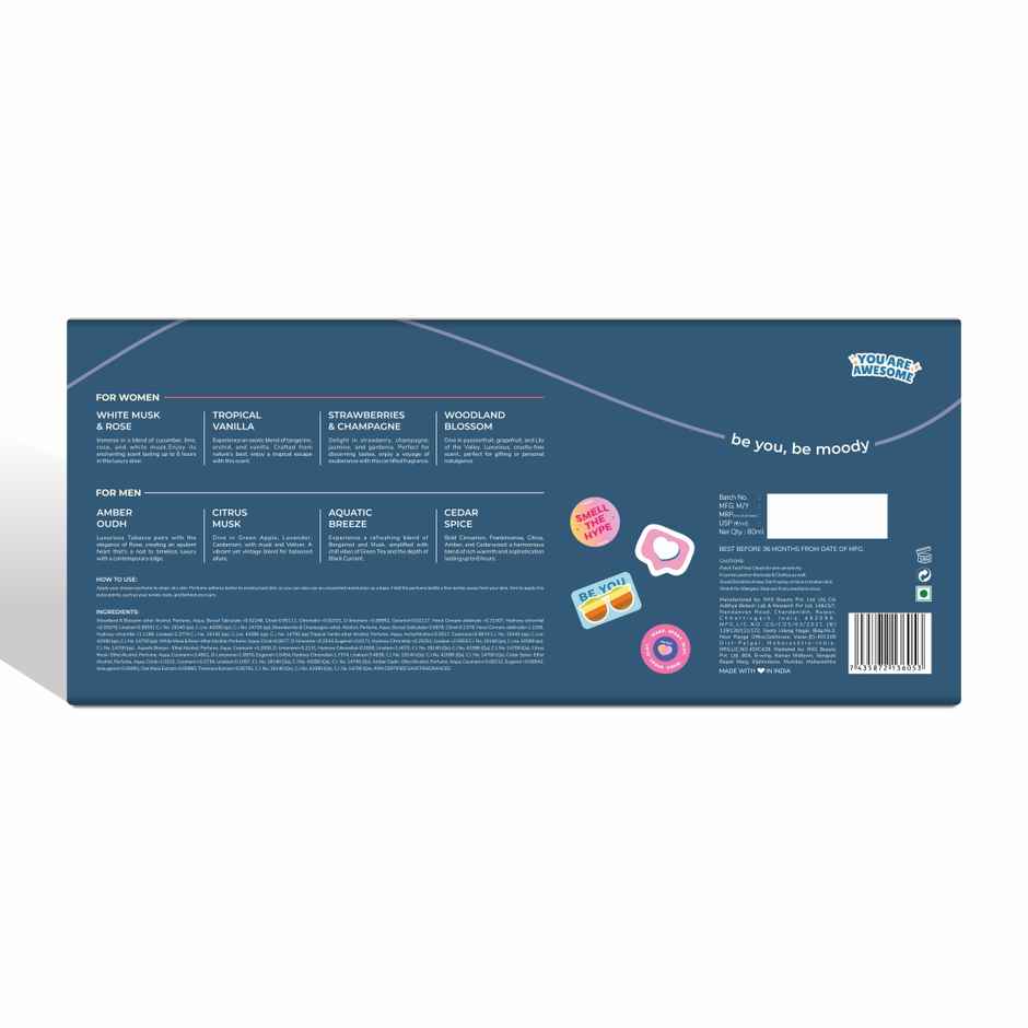 Moody Premium Perfume Gift Set Of 8 In 1 Fragrances