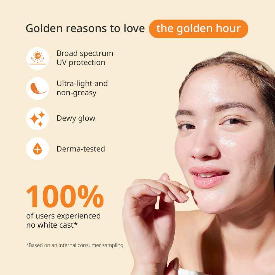 Arata UV-Defence SPF 50, PA+++ Sunscreen Gel with Hyaluronic Acid, Niacinamide, Ceramide & Vitamin C