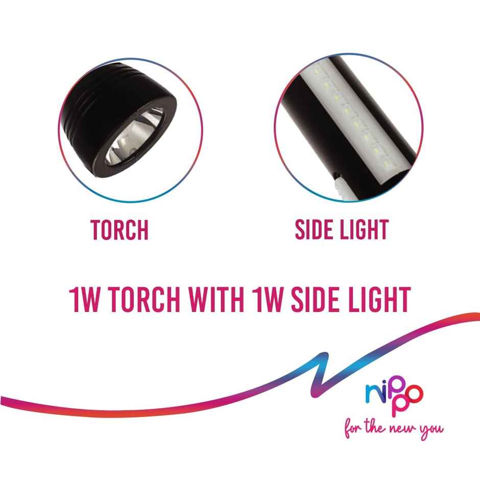 Nippo Nova Rechargeable LED Torch with Side Light