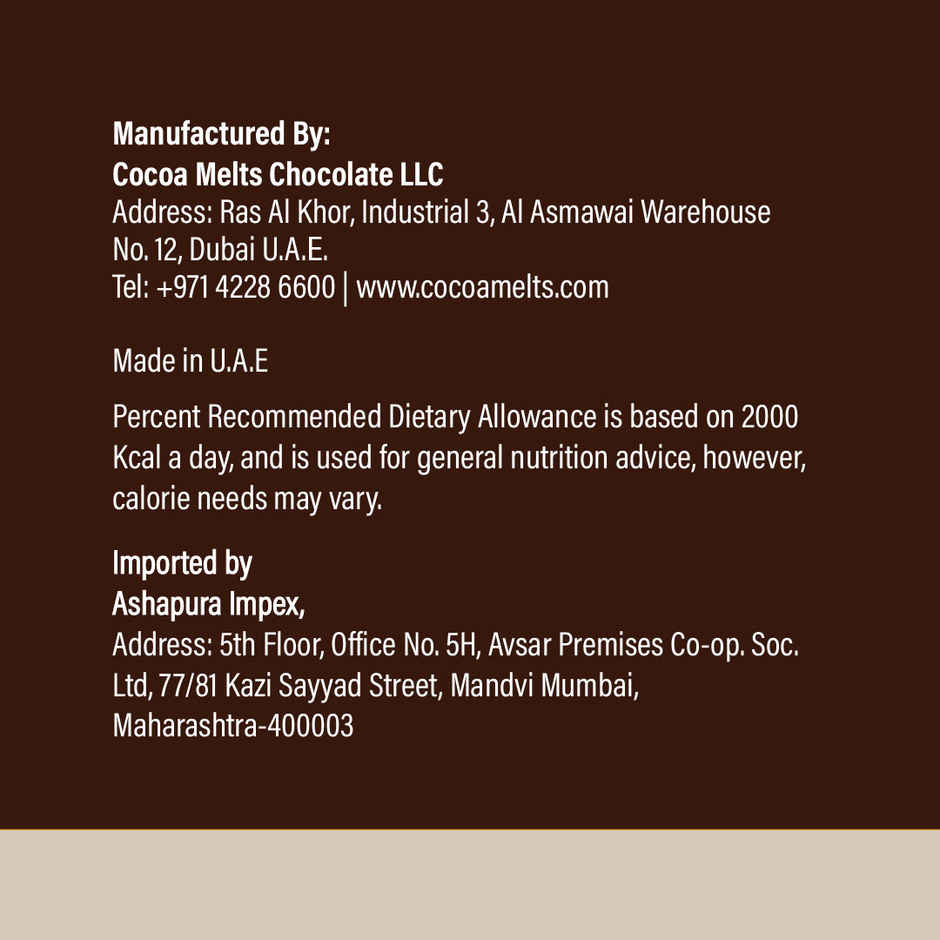 Cocoa Melts Dubai Hazelnut Kunafa Chocolate Bar