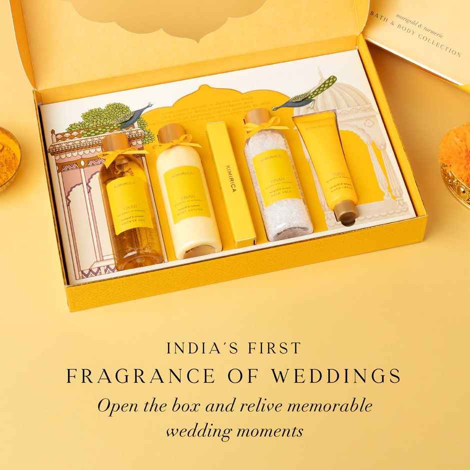 Kimirica Vivah Indulgence Gift Set | Perfume, Bath & Body Essentials | With Marigold & Turmeric