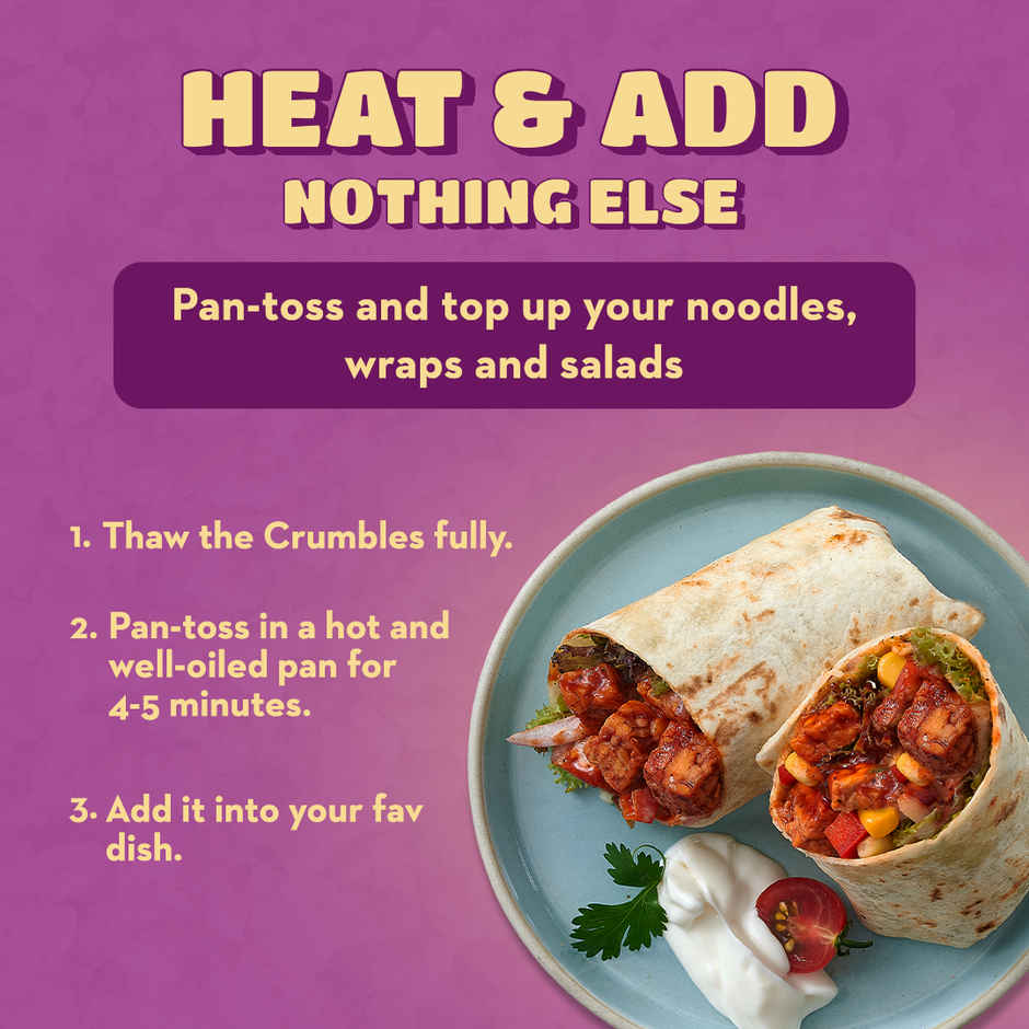 Hello Tempayy 14g Protein Tempeh Crumbles | Peri Peri | Heat & Add | Soy Tempeh