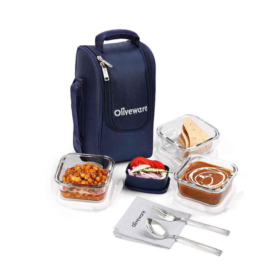 Oliveware Executive Glassware Lunchbox - Blue
