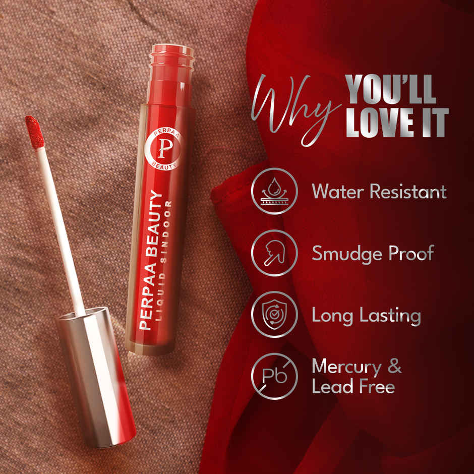 PERPAA BEAUTY Royal Maroon Liquid Vegan Matte Sindoor | Water-Resistant - Long-Lasting-Smudge-Proof
