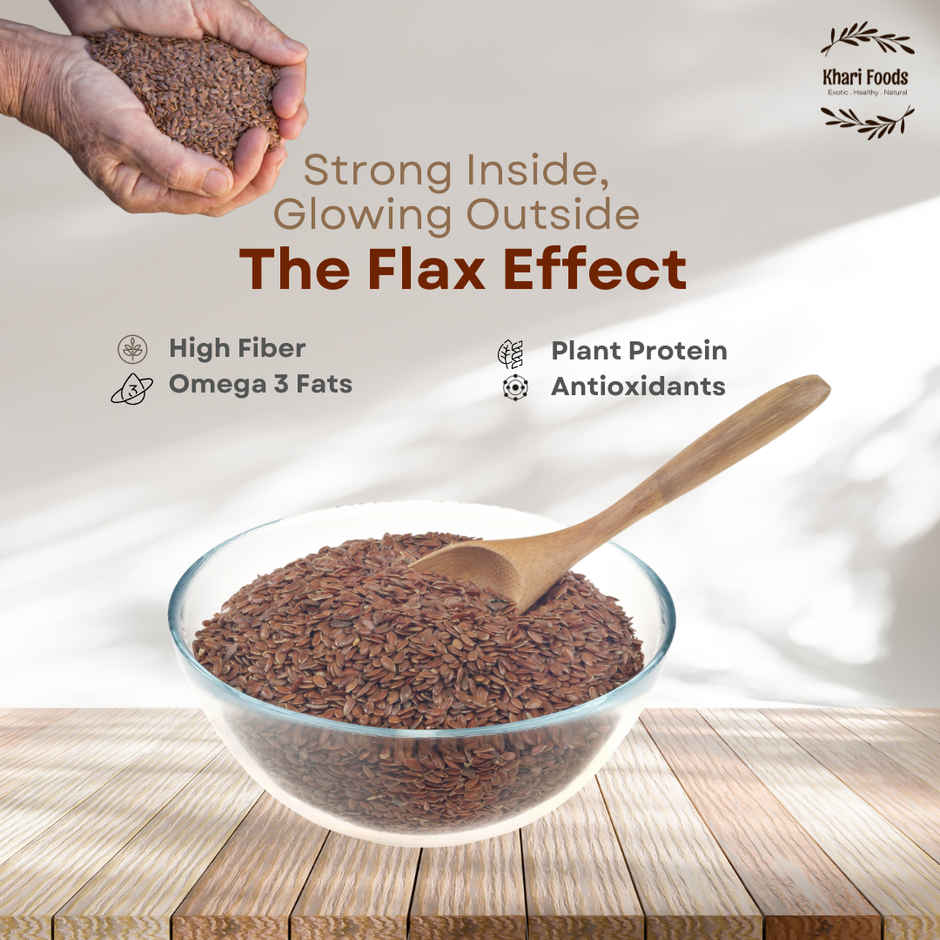 Khari Foods Premium Flax Seeds | Seeds for Eating | Source of Iron & Fibre