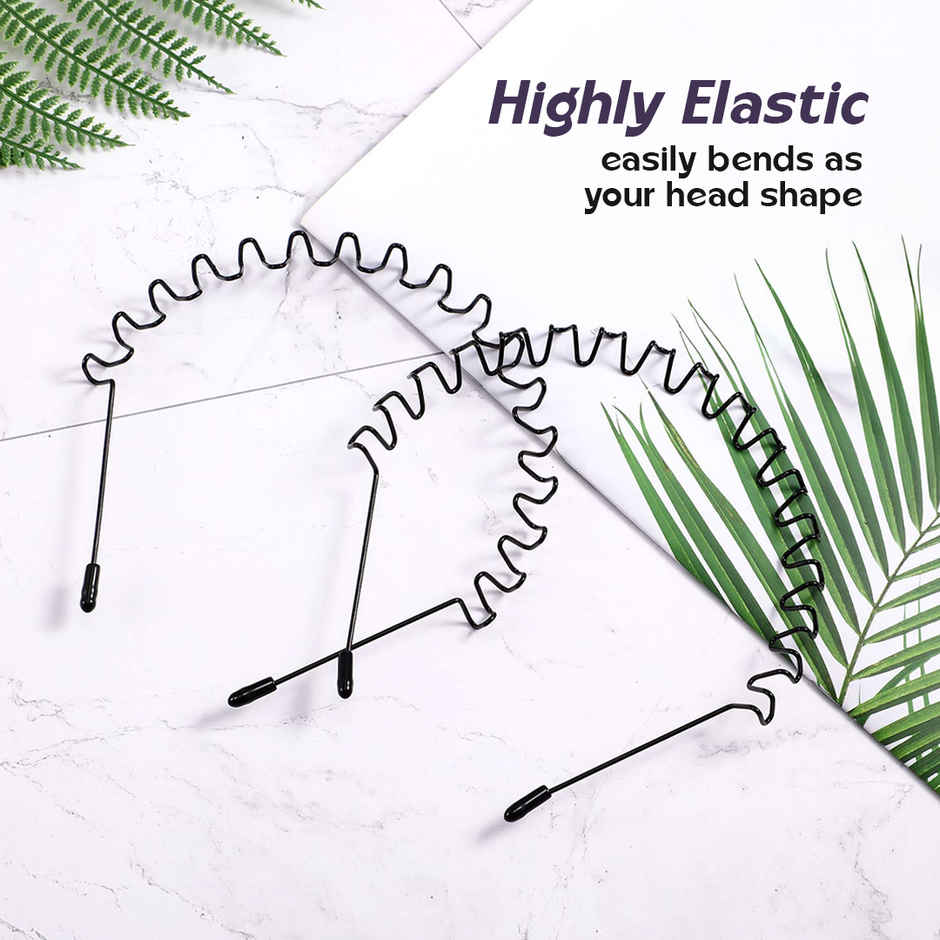 Multibrite Metal Hair Band Flexible Spring Headband for Workout | Styling & Daily Use Unisex