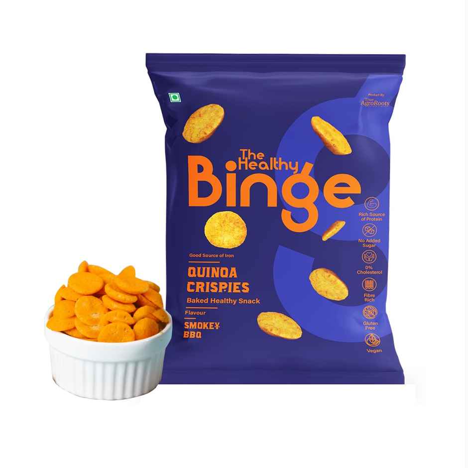 The Healthy Binge Quinoa Baked Chips Smokey Bbq |High Protein And Fibre