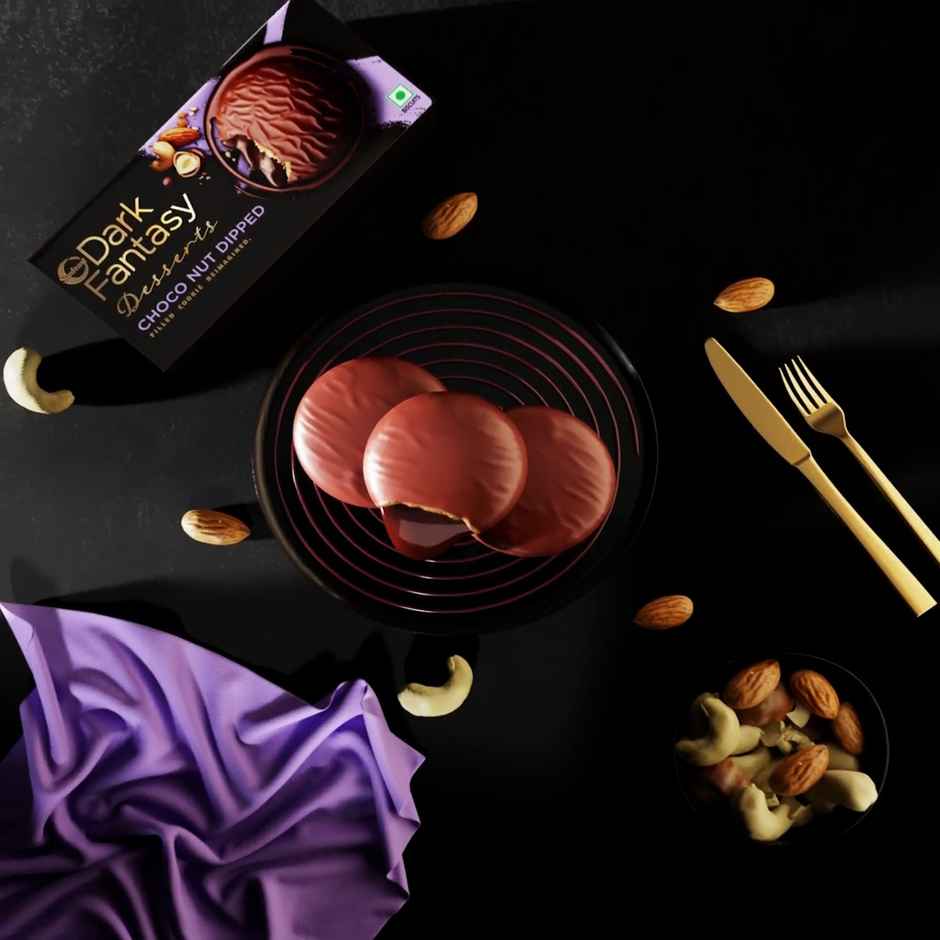 Sunfeast Dark Fantasy Desserts Choconut Dipped Filled Cookie Reimaged