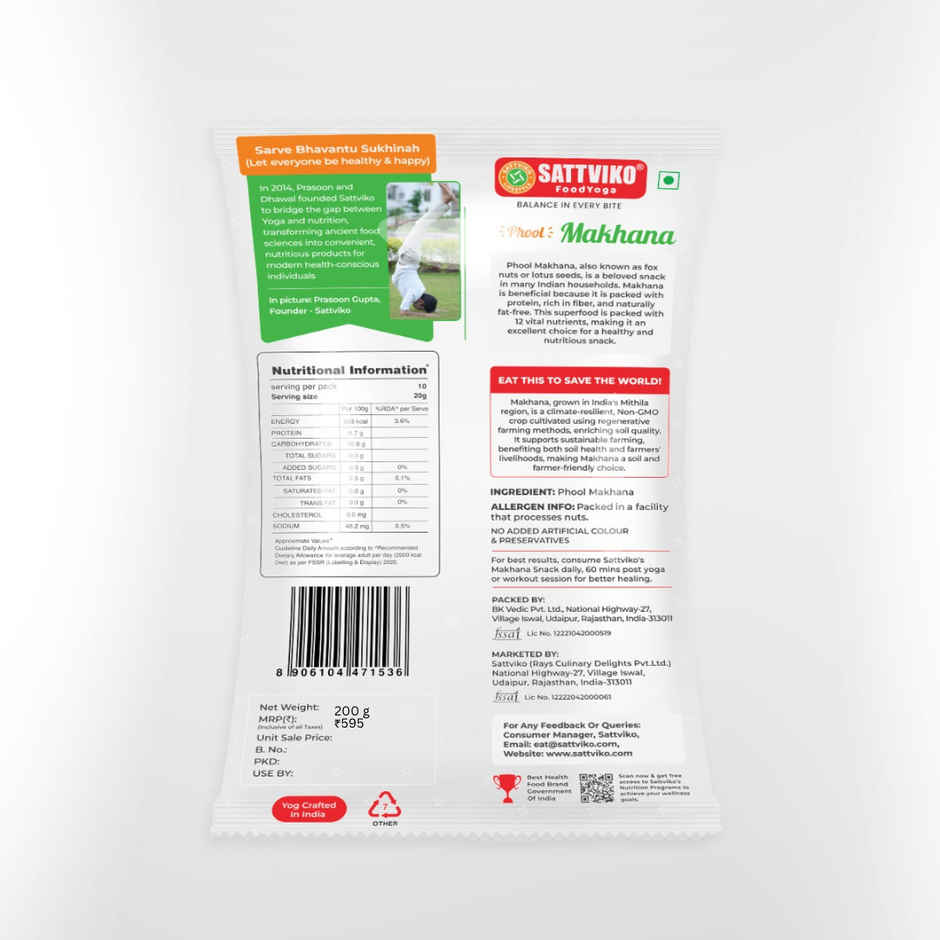 Sattviko Premium Raw Phool Makhana - Fasting Special