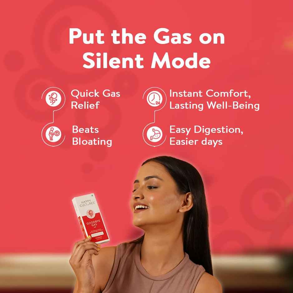 Happy Cultures Goodbye Gas | Digestive Enzymes Probiotics |30pcs